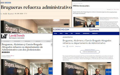 Brugueras, Alcántara & García-Bragado Abogados refuerza su departamento de administrativo con dos profesionales